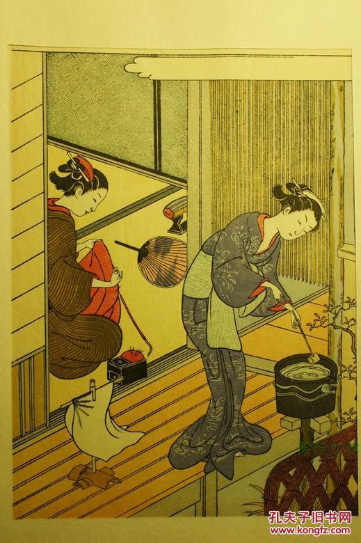 木版画12枚 铃木春信名画选 夕立之女与座敷八景 锦绘之诞生!