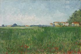 文森特·威廉·梵高-(Vincent Willem van Gogh)-风景Field with Poppies Near Arles