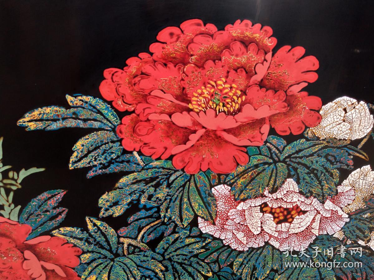 漆画磨漆画蛋壳漆画金箔画纯手绘漆器大漆摆件尺寸4560漆画磨漆画蛋壳