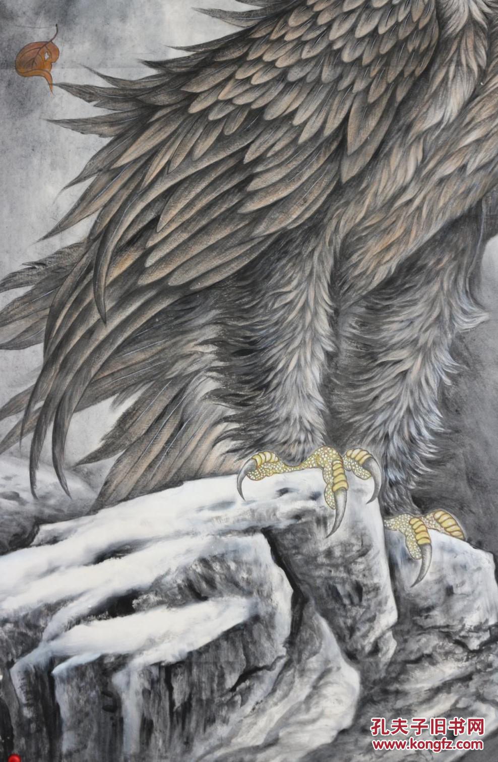 国家一级美术师丁老师纯手绘大六尺雄鹰图