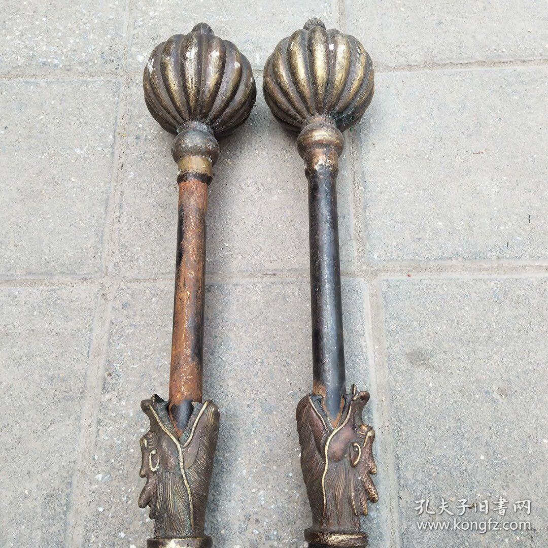 古兵器铜锤一对尺寸如图重约3100克