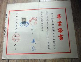 1956年湖北省武昌县第一中学毕业证书