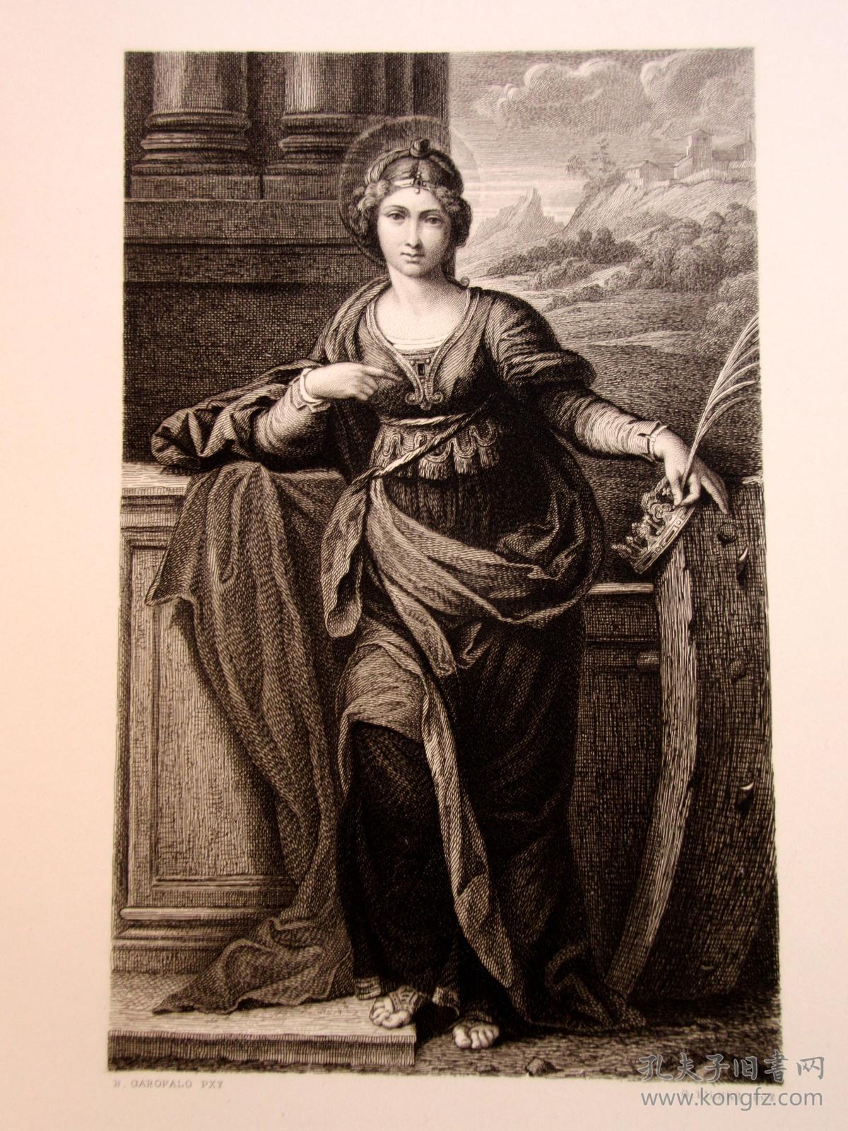 【皮装】1888年/奥地利皇家印刷坊刷/大型版画丛书图