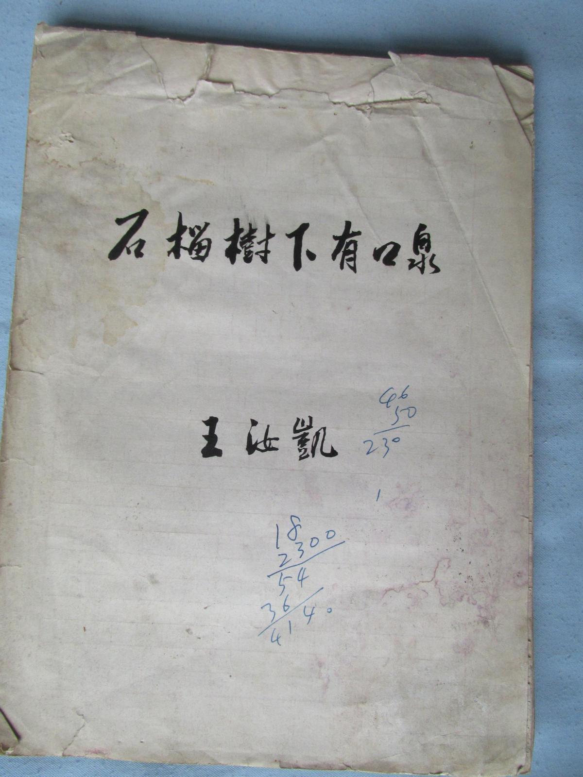 文学手稿——石榴树下有口泉——王汝凯