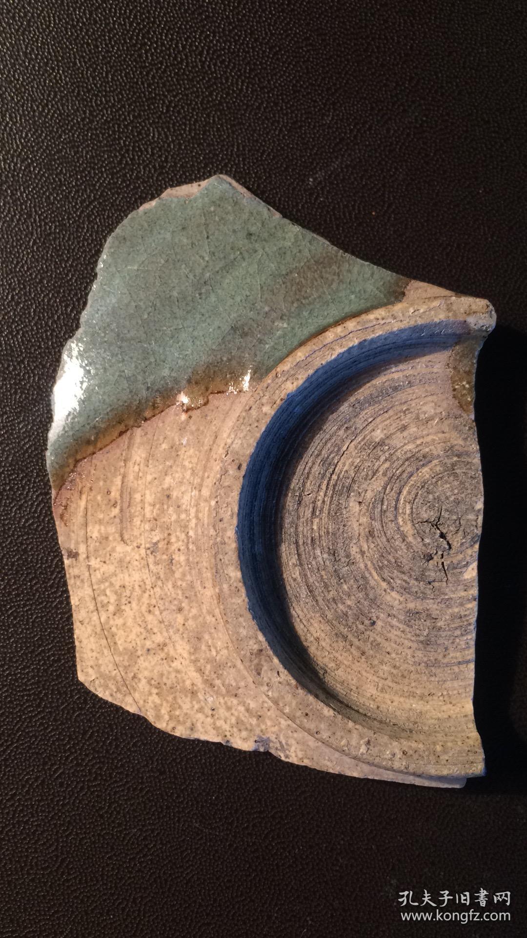 钧窑瓷片37金代钧窑灰青釉盘底足瓷片北京城区出土