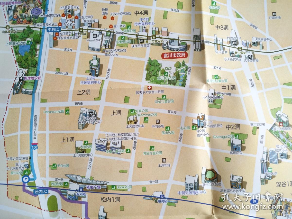 韩国富川市旅游地图富川市地图富川地图韩国地图韩国旅游图