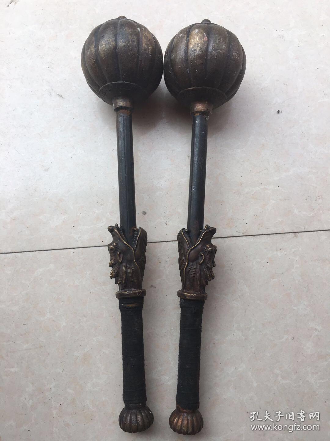 仿古十八般兵器流星锤一对尺寸如图重约4180克