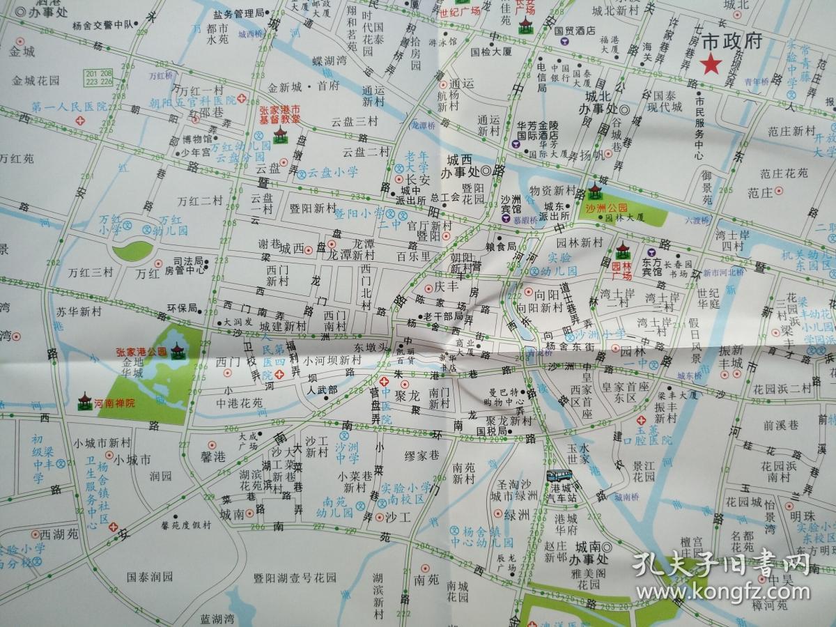 2018年张家港市工商交通旅游图张家港地图张家港市地图苏州地图