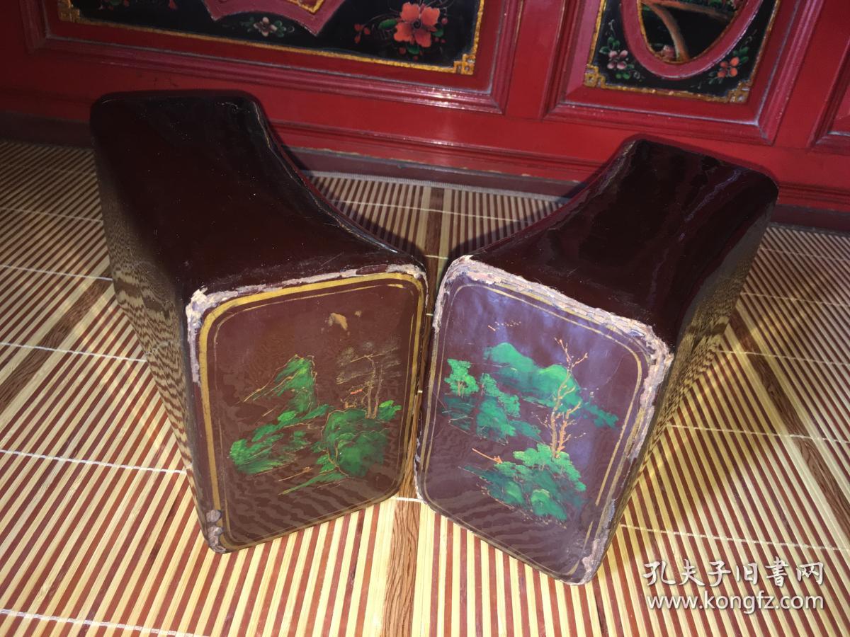 漆皮枕一对(民国时期)