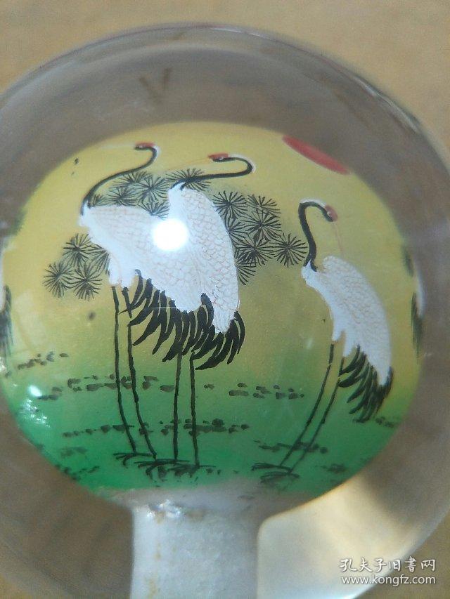 球内画工艺钟表,松鹤延年图