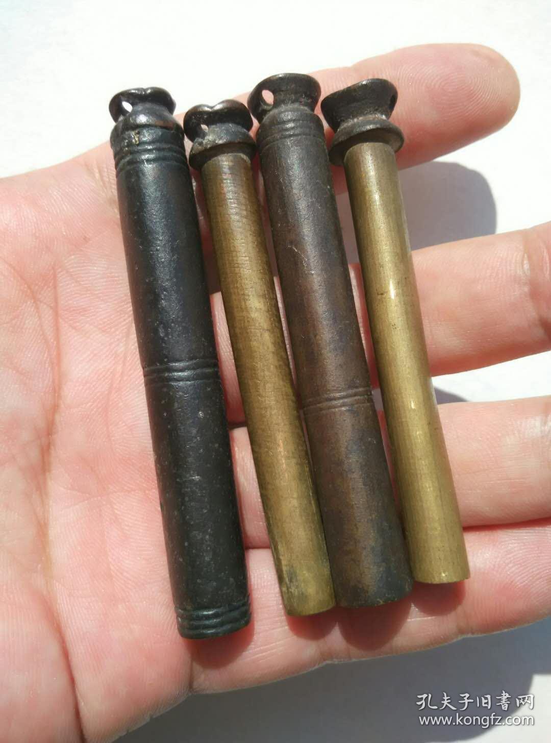 清代铸铜老铜针筒针线活收纳铜筒古董老铜器铜件