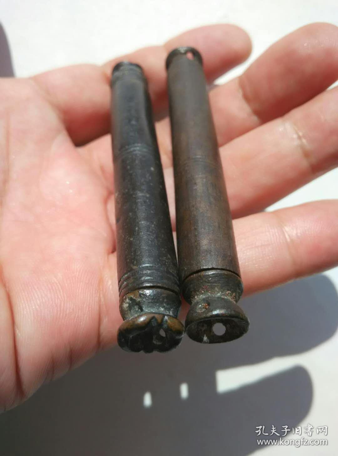 清代铸铜老铜针筒针线活收纳铜筒古董老铜器铜件