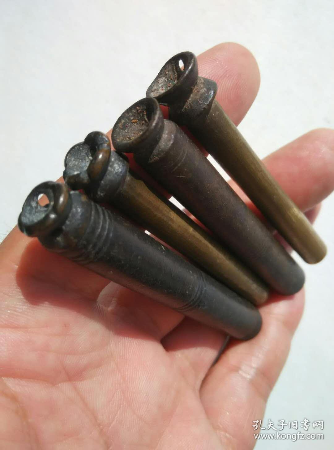 清代铸铜老铜针筒针线活收纳铜筒古董老铜器铜件