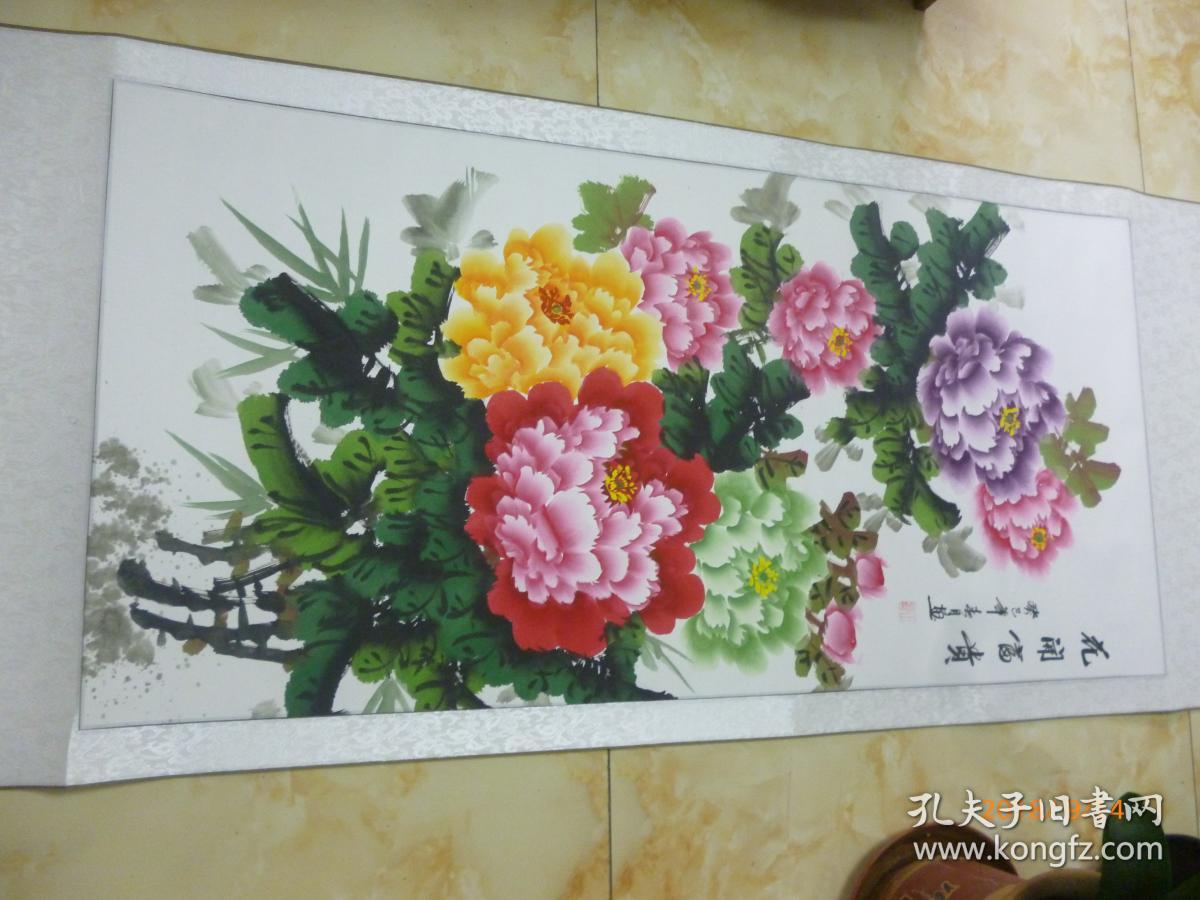 国画花开富贵王铎
