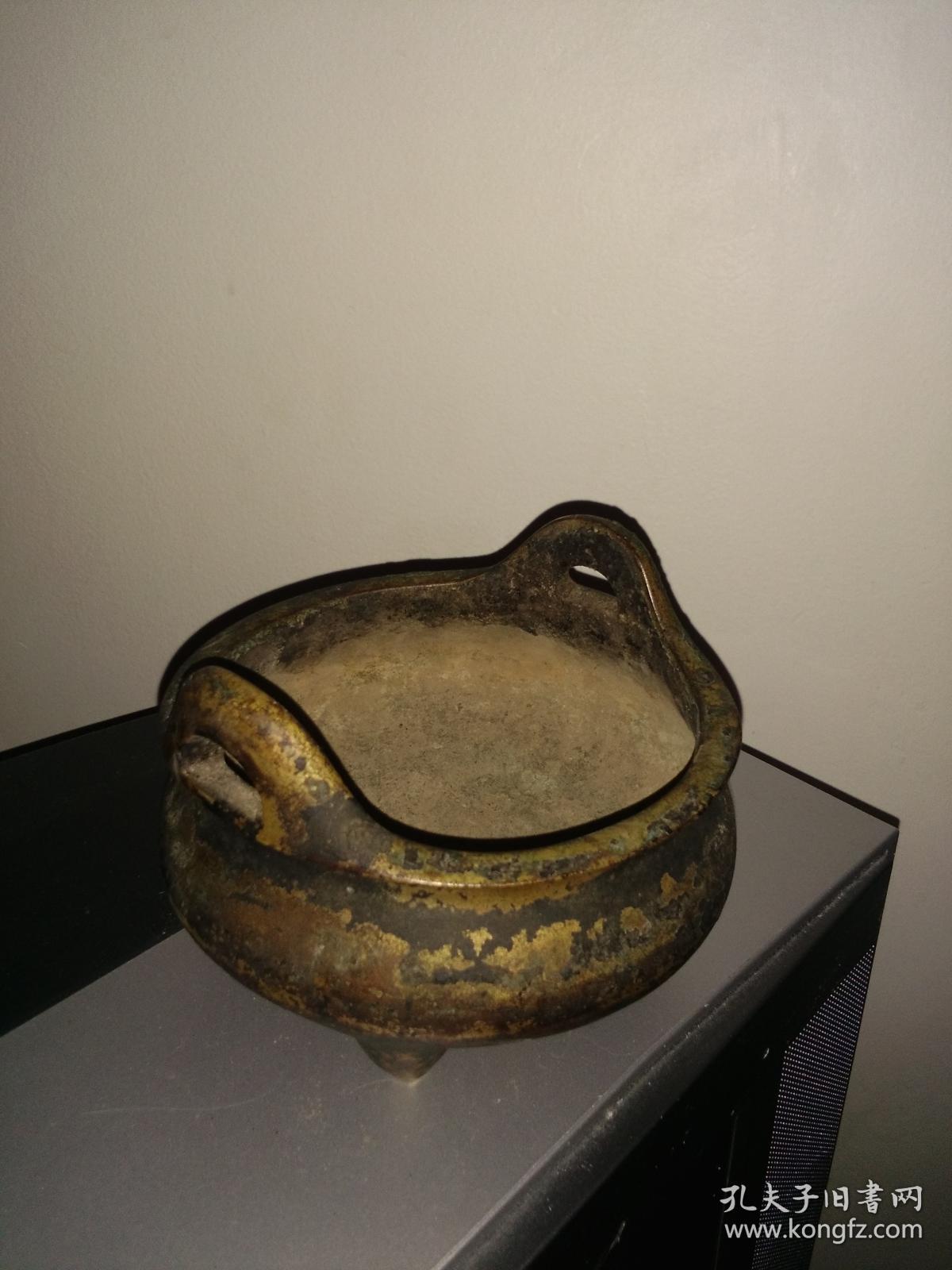 明 或清 冲天耳三足铜香炉_古代艺术家_孔夫子旧书网