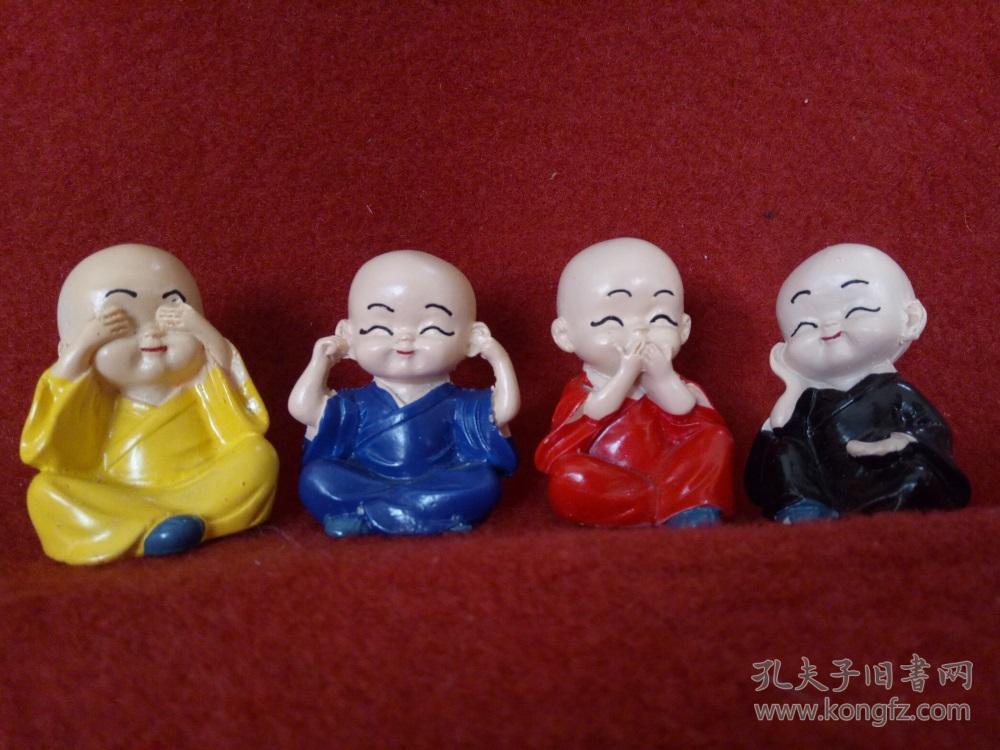 怀旧收藏可爱小和尚摆件非礼勿听非礼勿视非礼勿念非礼勿言