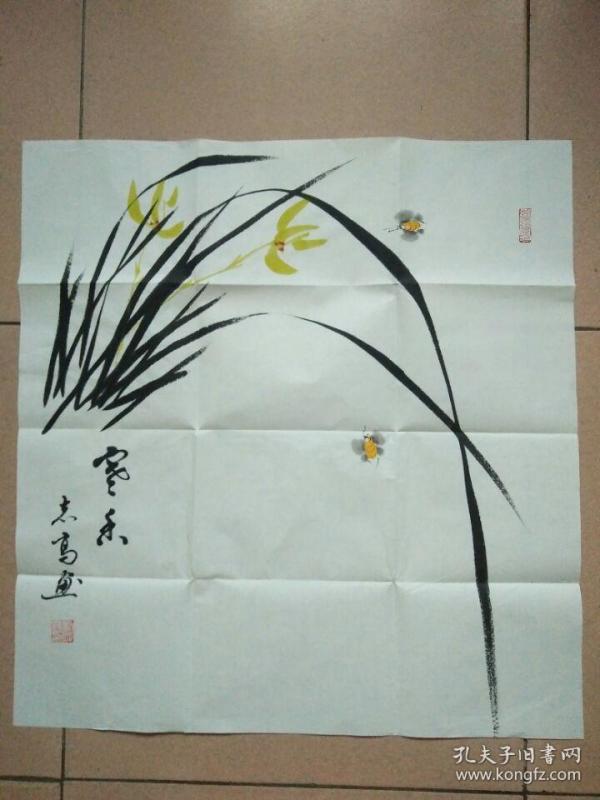 国画纯手绘 写意蜜蜂兰花 字画送礼挂家