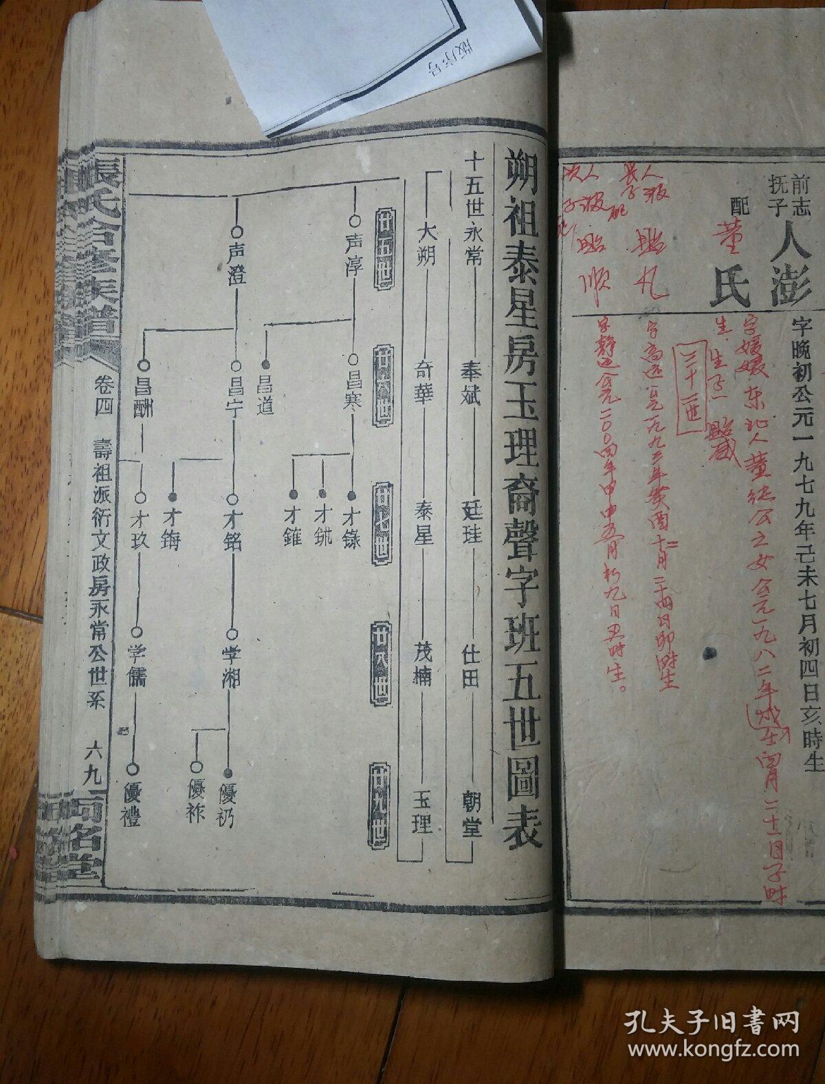 张氏合修族谱卷四寿祖派衍文政房永常公世系玉王