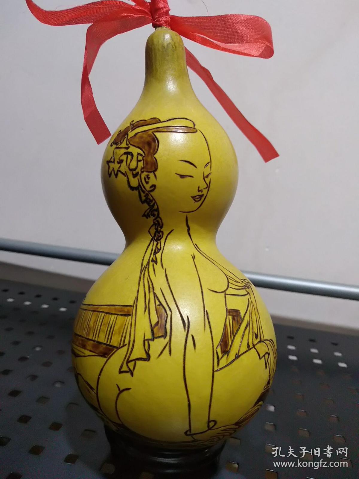 烙画葫芦—仕女三