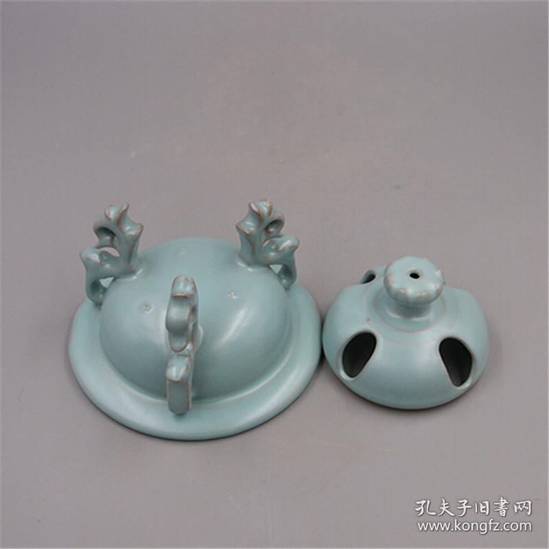 宋代汝窑支钉三足熏炉仿老古瓷器古玩古董旧货工艺品收藏茶道摆件