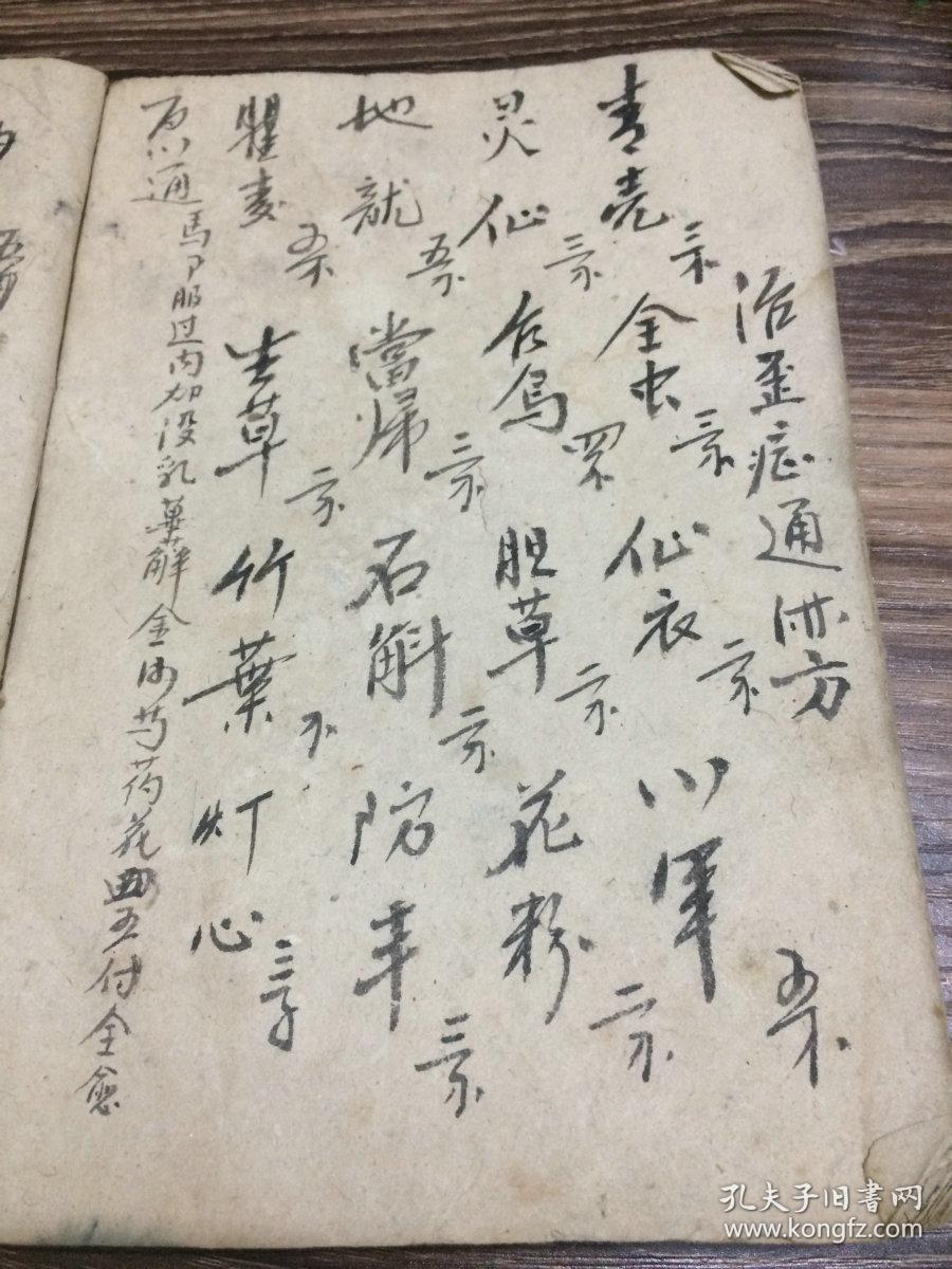 晚清民国中医药方抄本一册,约80页,毛笔字漂亮