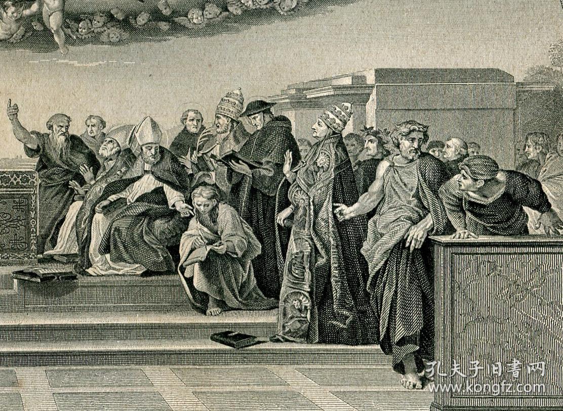 商品描述:                       这幅版画源自绘画大师拉斐尔