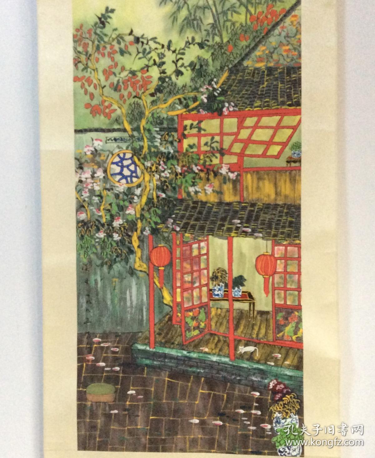 画家,原装原裱立轴作品)九五年作品淡日,1967年出生于广东省汕头市