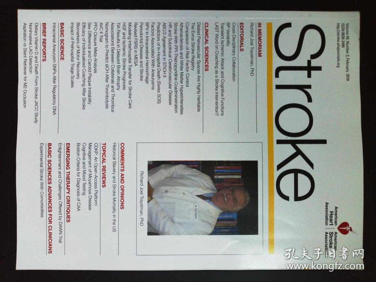stroke2018022医学临床神经学英文原版学术期刊外文杂志现货