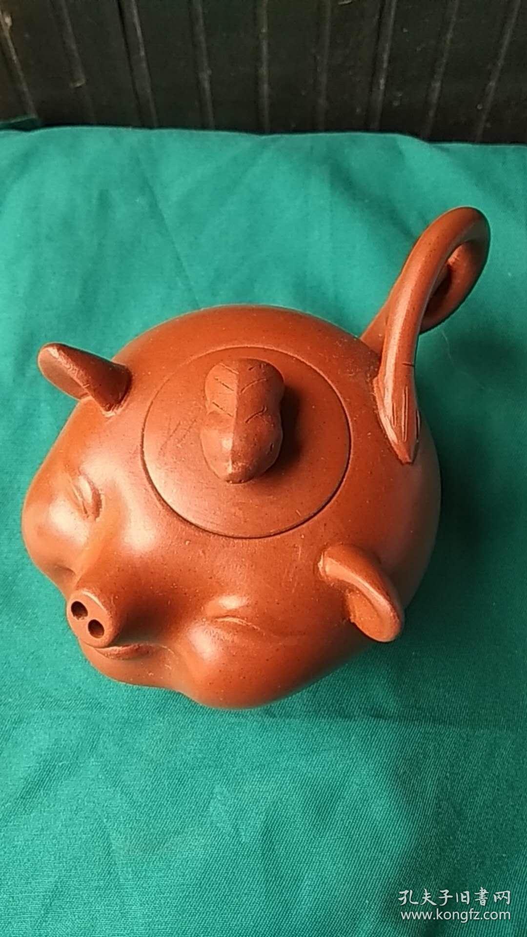 紫砂壶【金猪手把壶】2种颜色