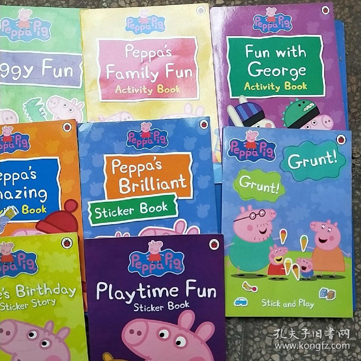 peppa pig 8册 小猪佩奇英文画册