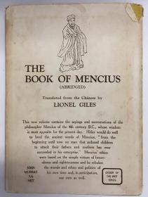 1942年初版/The Book of Mencius （《孟子》英文译本，翟林奈译）