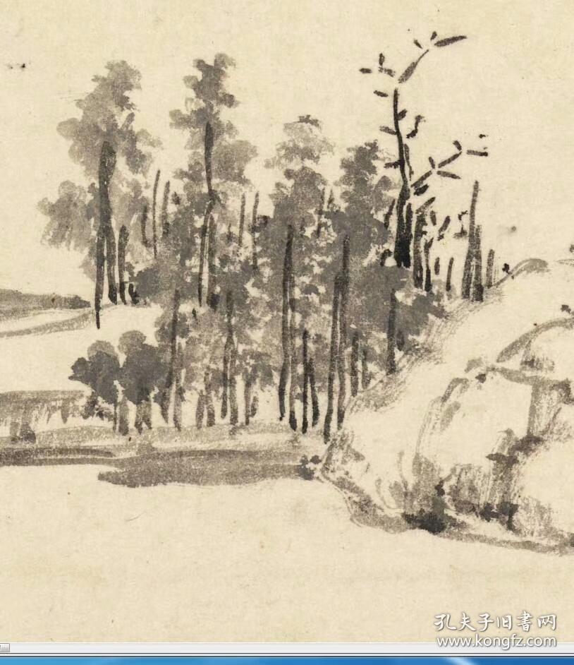 沈周溪山秋色图卷纸本大小23598775厘米宣纸水墨原色微喷印制定制产品