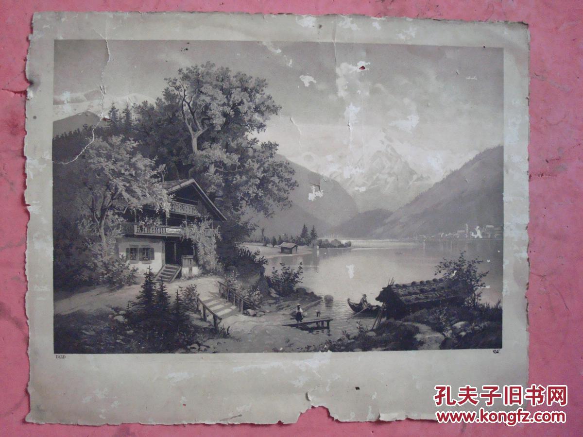 民国风景画(纸大39×31)【景色漂亮 品相自鉴】