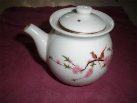 古董古玩收藏瓷器：薄瓷水点桃花茶海茶杯茶碗