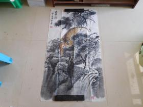 黄冑  宣纸国画110X59厘米  威震山河  品如图  边上有几条撕裂口