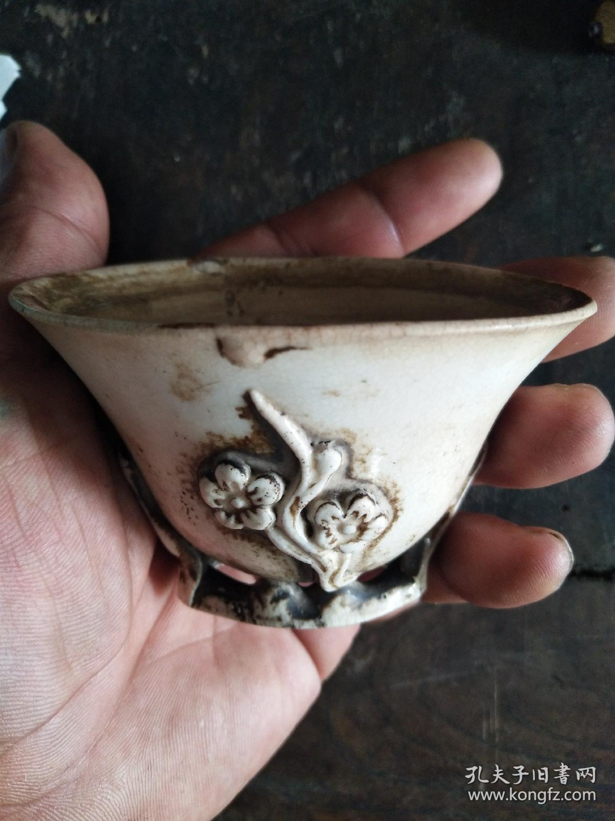 明代象牙白德化酒杯