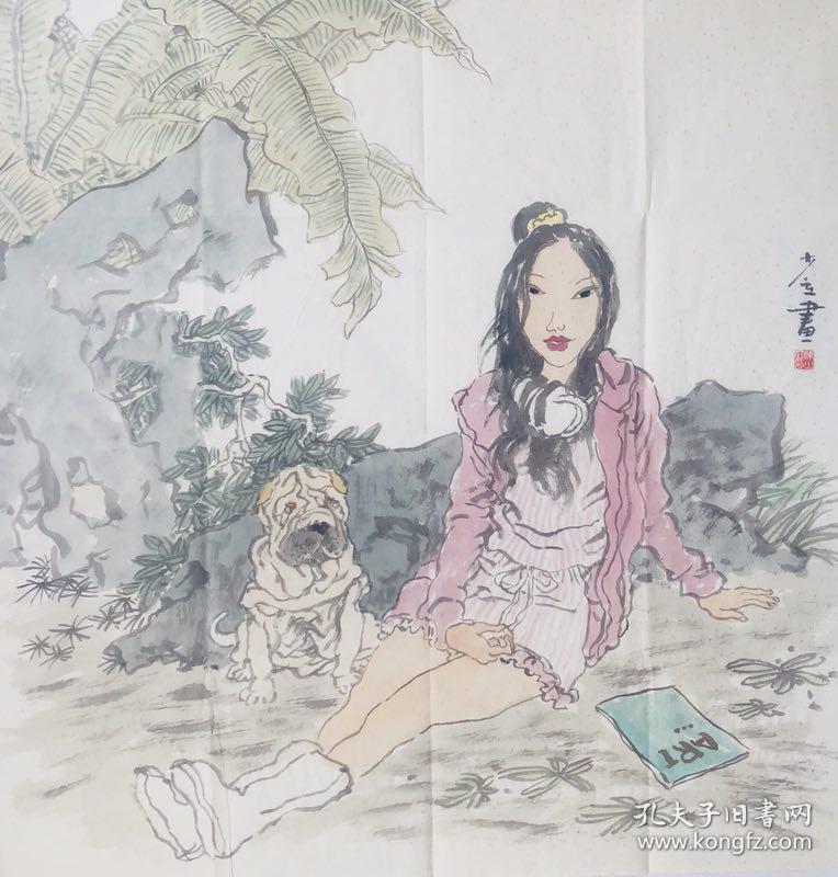 《少女》名家手绘真迹 写意人物国画 送礼 收藏 现代人物 装饰画