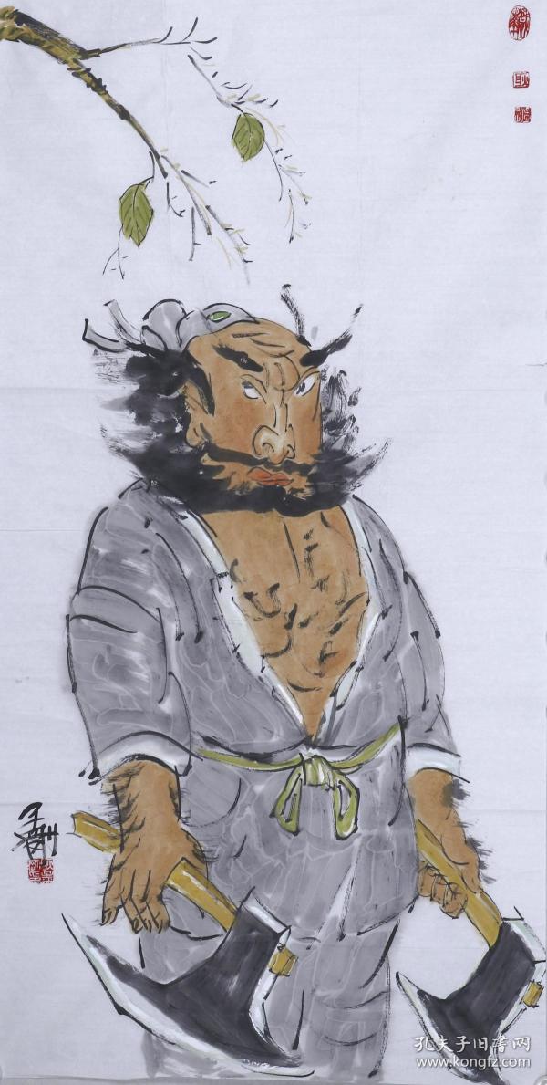 著名画家,国家一级美术师 耿孟刚 水墨人物画作品 《李逵》一幅(纸本