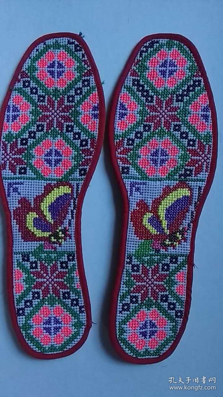 纯手工棉线绣花鞋垫