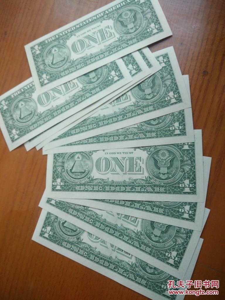 美国纸币美洲纸币2013年一美元1美元k字头稀少单张价编号随机发