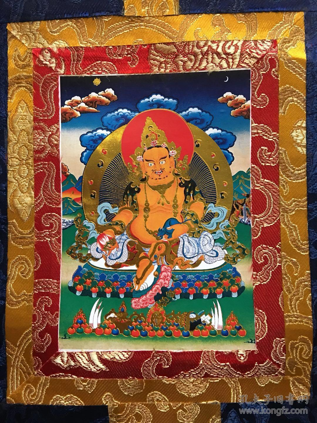 密宗唐卡黄财神招财辟邪挂件