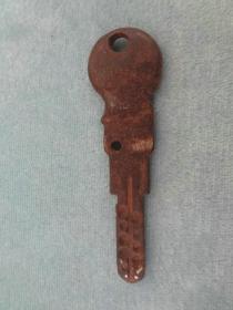 XB-古董老钥匙-不多见的早期金属质老锁匙一把
