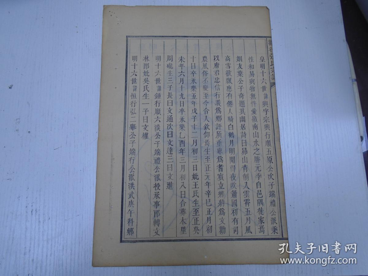 清代/清河堂重修/现行张氏宗谱《皇明十六世耆宾兴公遗像(皇明十六