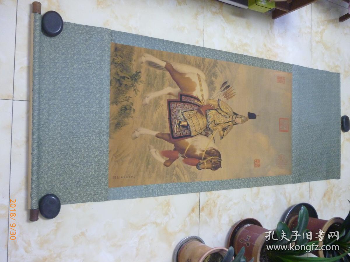 郎世宁国画铭双印乾隆御览之宝及三希堂精鉴玺臣郎世宁恭绘手书惟妙惟