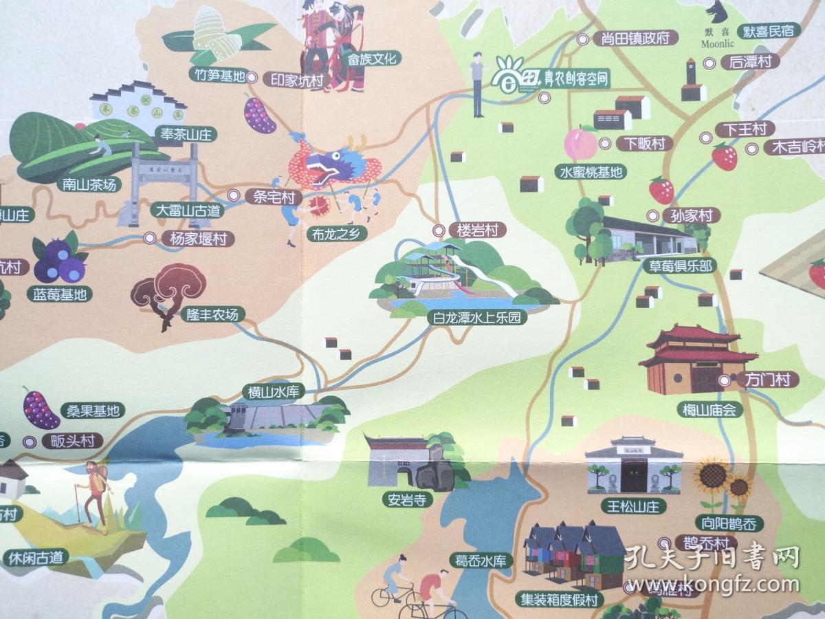 奉化区尚田镇手绘地图尚田镇地图尚田地图奉化地图