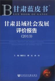 2013甘肃县域社会发展评价报告