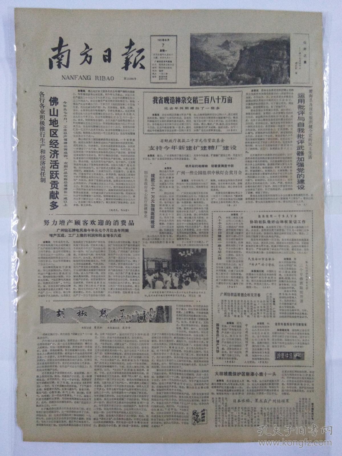 南方日报1981年9月7日四开四版佛山地区经济活跃贡献多运用批评与自我