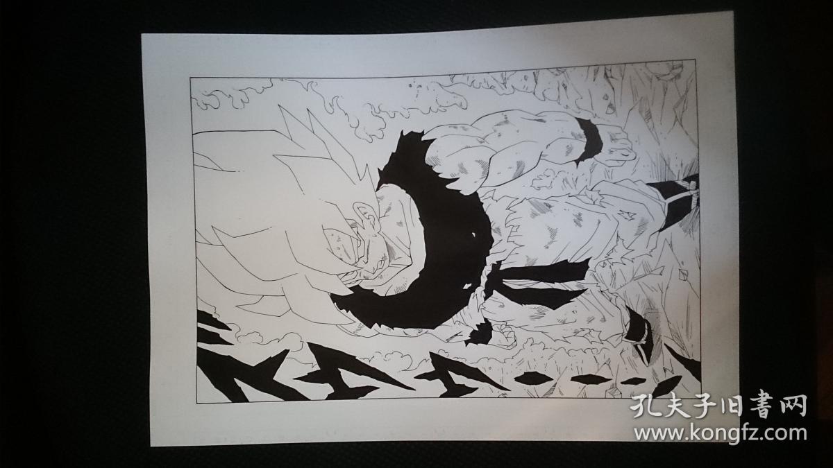 七龙珠孙悟空手绘黑白漫画原画b4漫画稿纸