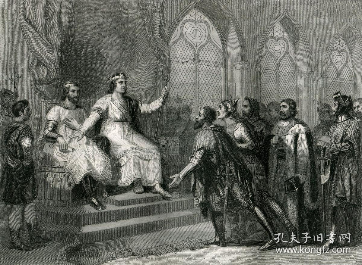 1845年钢版画《亚眠裁决》29.5×22厘米