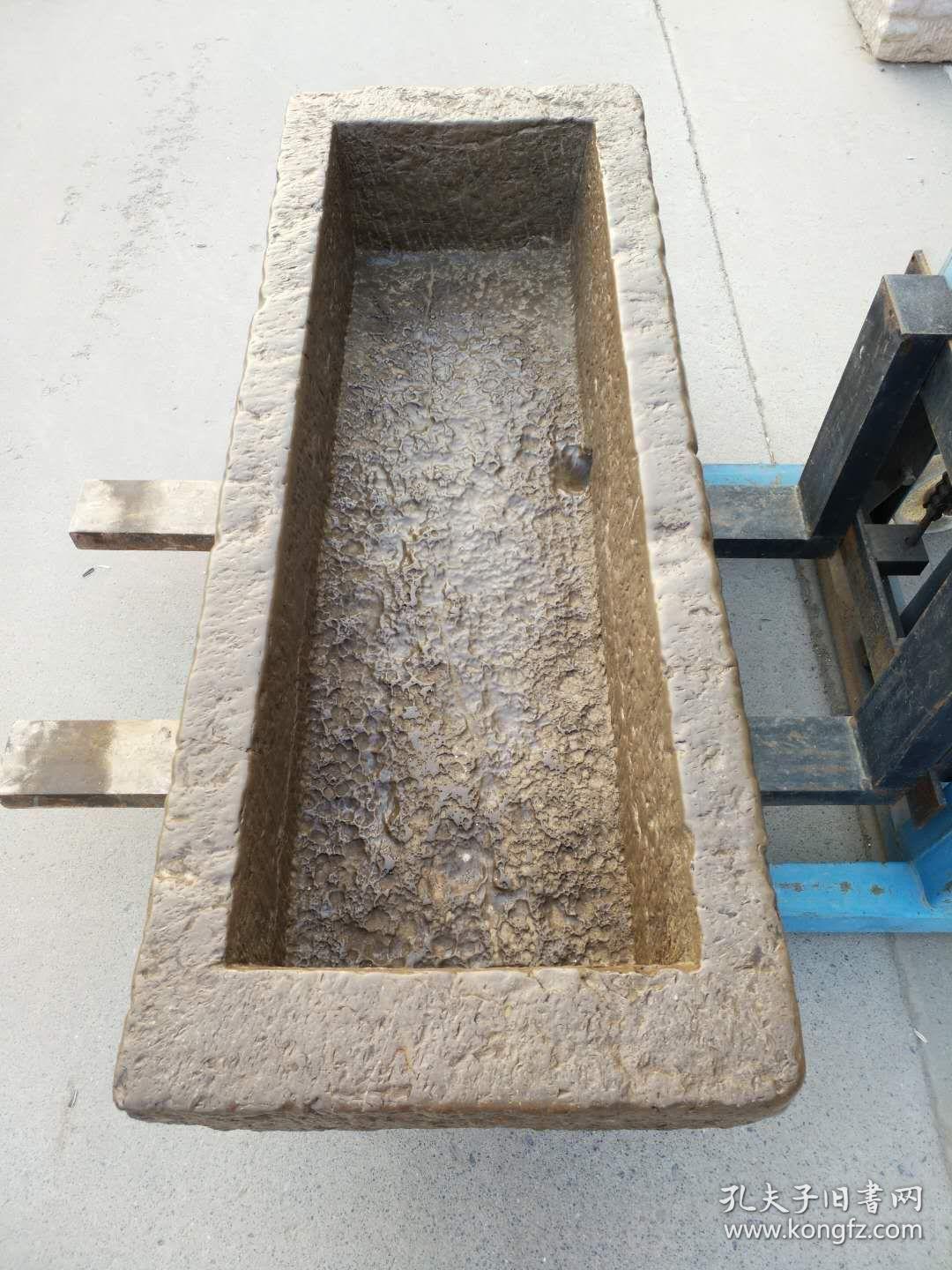清代青石石槽古代用来养牛喂牛的石槽一流品相保浆花纹漂亮造型独特可